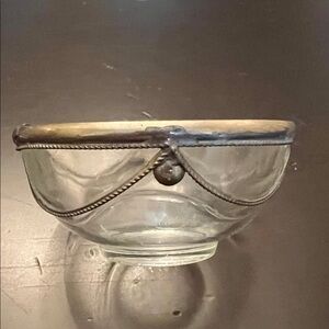 Moroccan Vintage Glass Bowls w/Handmade Metal Detail Set of 10